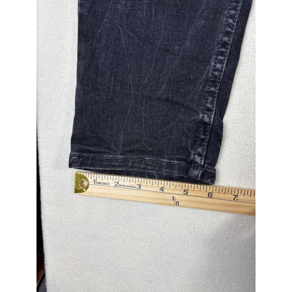 Levis 512 Slim Taper Mens Faded Whiskering Black Denim worn Jeans 31x32 806 - Picture 6 of 8